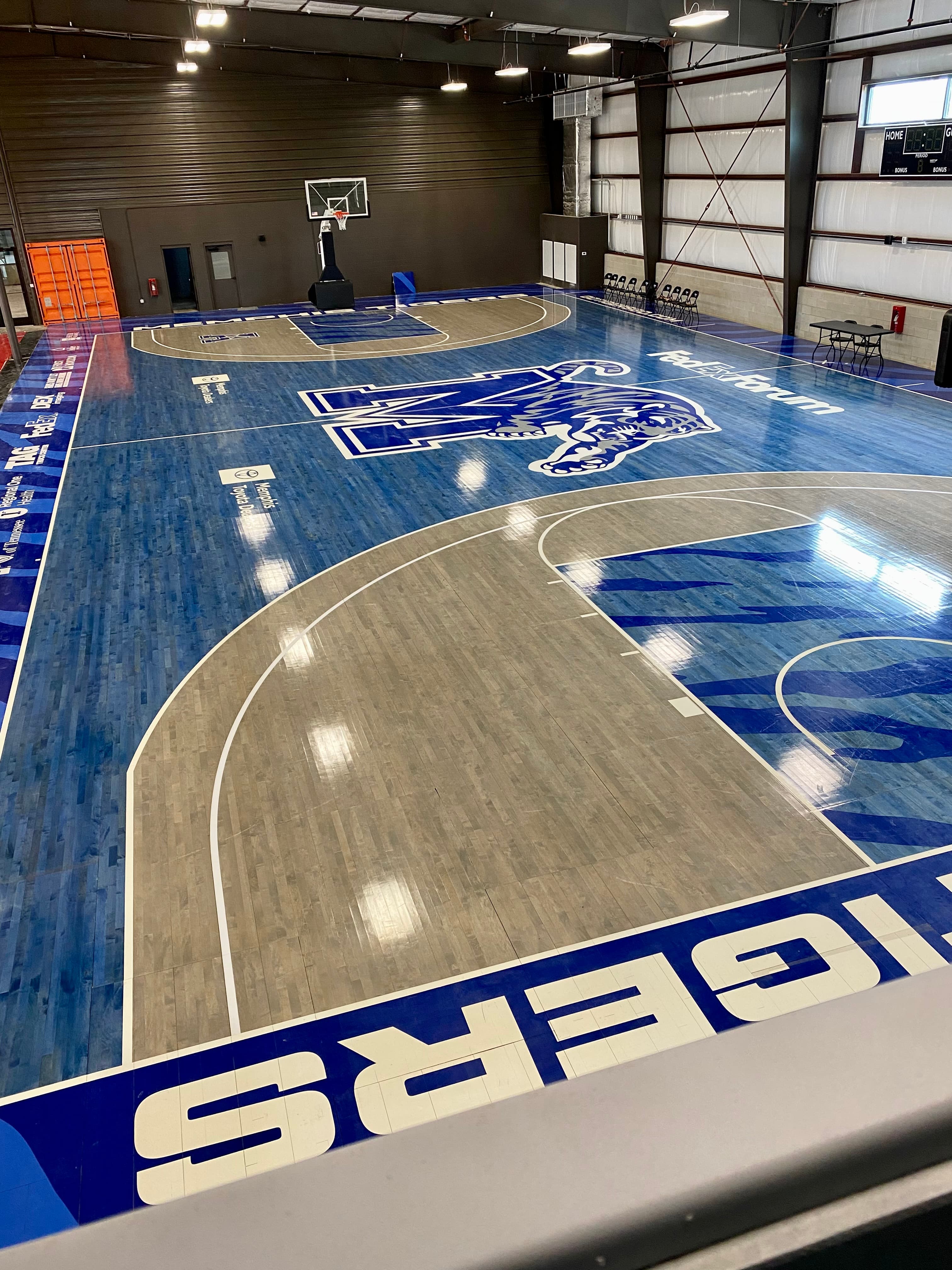 Reclaimed Memphis Tigers hardwood — the FedExForum floor at The Fieldhouse