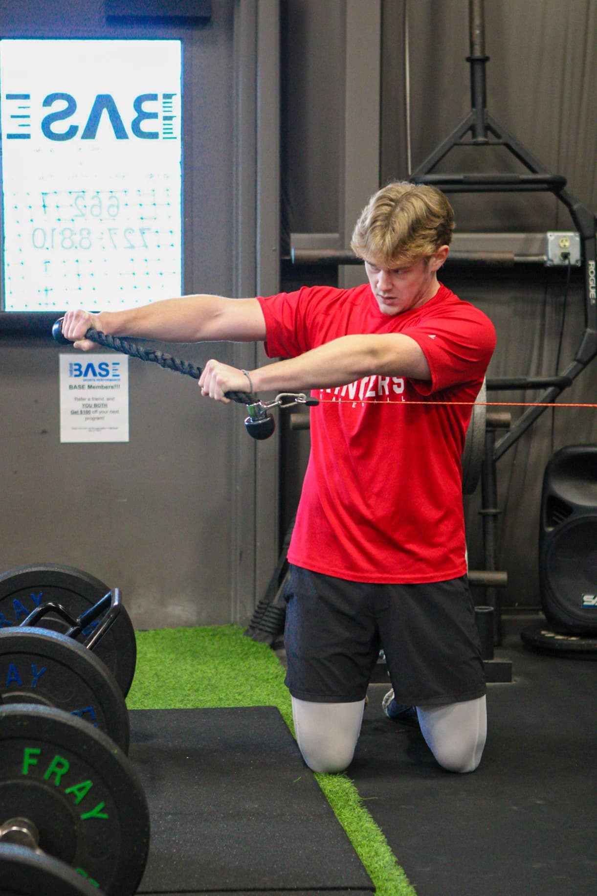 College athletes training at Base